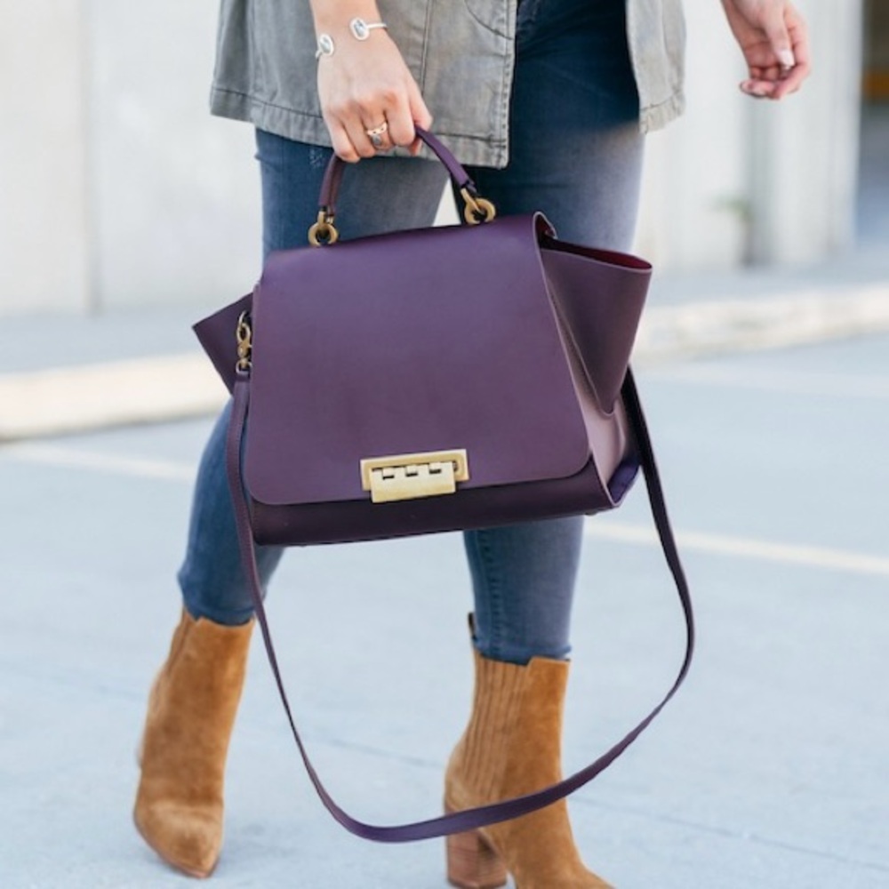 Zac Posen Eartha Iconic Soft Top Handle Satchel - Purple